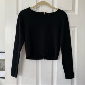 Club Monaco Cropped Back Zipper Sweater